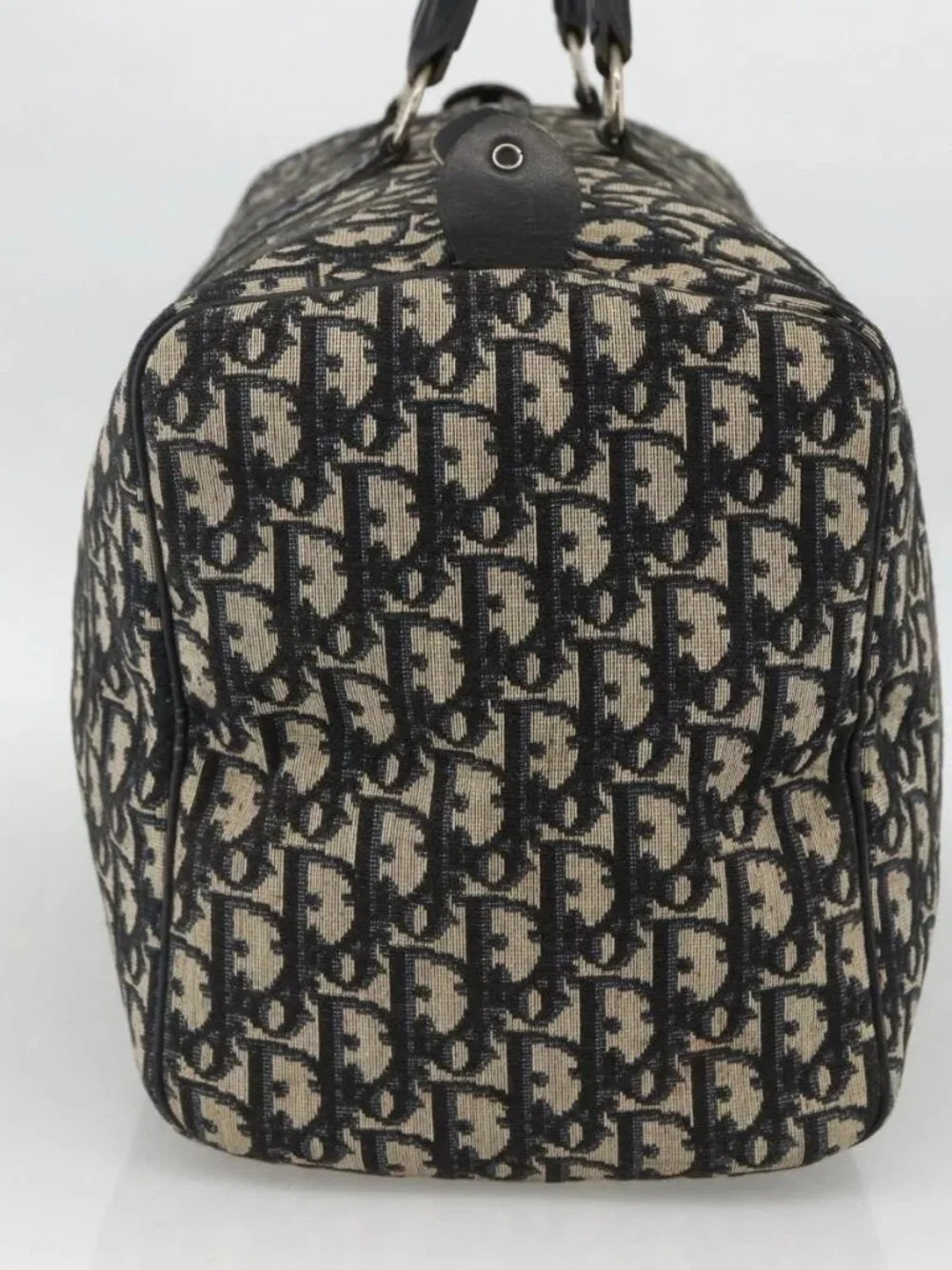 Christian Dior Trotter Canvas Boston Bag Navy Silver Auth ka2812 - Picture 6 of 16